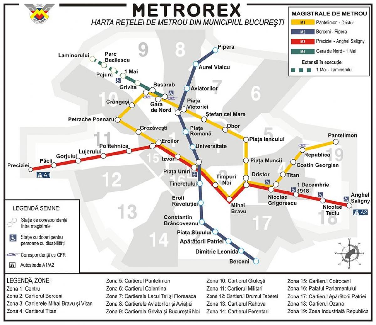 지하철 부카레스트 맵