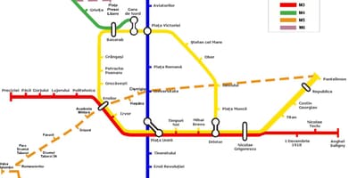 Metro 지도 루마니아 부쿠레슈티
